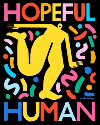 Lettering art of hopeful human