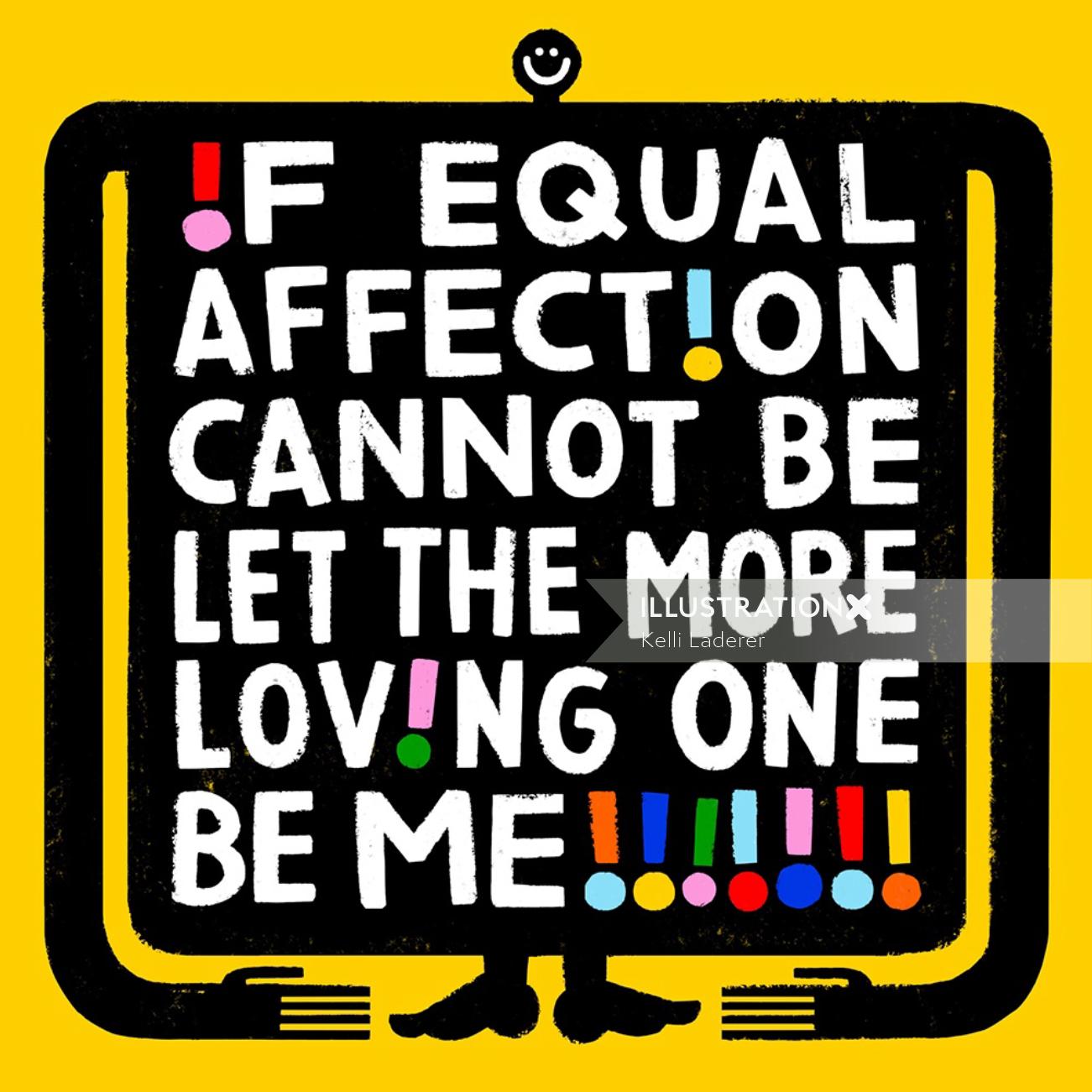 Calligraphy art of if equal affect on cannot be let the more loving on be me