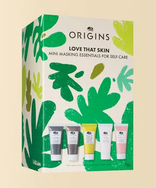 Origins Love That Skin self-care mini masking essentials packaging