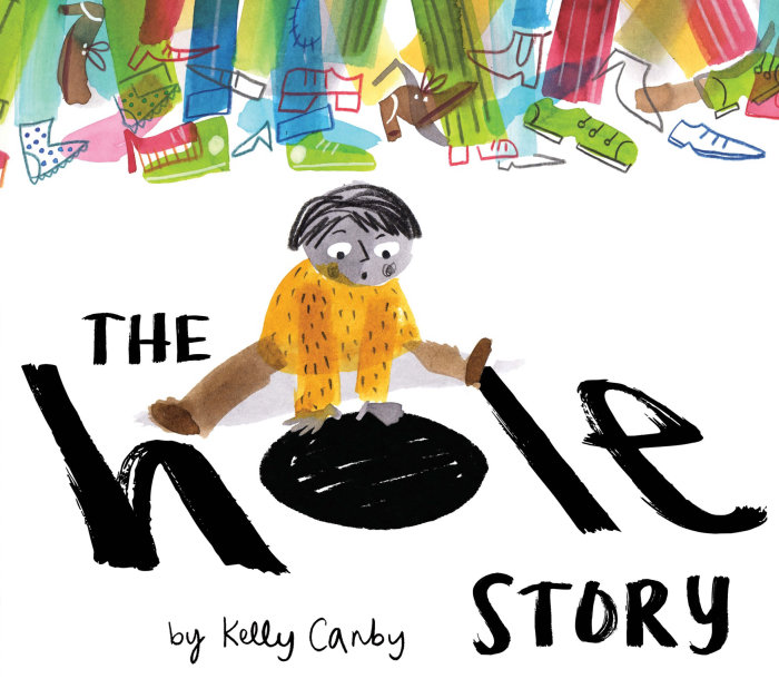 Cartel de la portada del libro The Hole Story por Kelly Canby