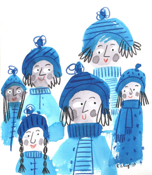 People illustration in winter season