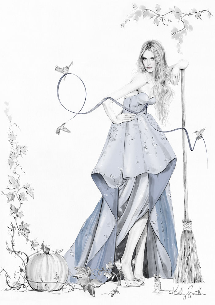 Ilustração da Cinderela de Charles Perrault