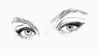 A beleza procura a ilustração dos olhos