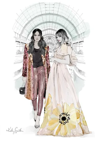 Illustration of Dubai's Mall of the Emirates for Harper's Bazaar Arabia