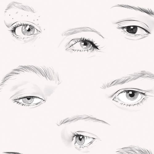 Pencil drawing of women eyes