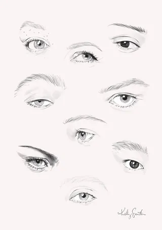 Pencil drawing of women eyes