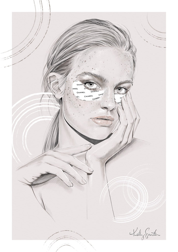 Illustration des patchs pour les yeux Chanel &#39;Le Lift&#39;