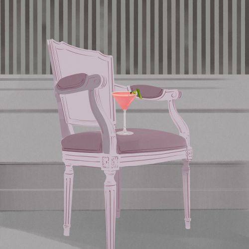 Cocktail chair design for 'Cocktails in Paris' novel