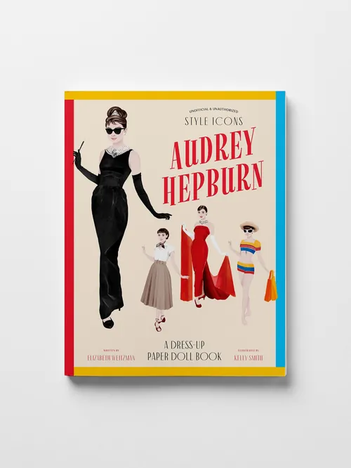 Cover of Audrey Hepburn style icons paper doll book by Kelly Smith