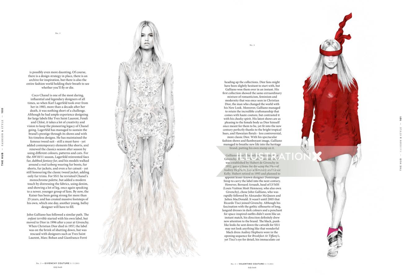 Hub - Givenchy & Valentino fashion illustration by KellySmith