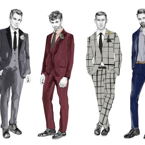 Groom style illustrations for White Magazine by Kelly Smith