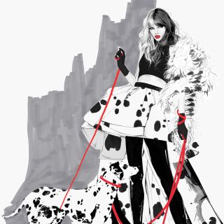 Illustration of cruella deville costume