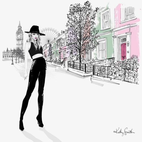 Illustration of London girl