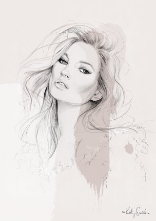Ilustración de Kate Moss