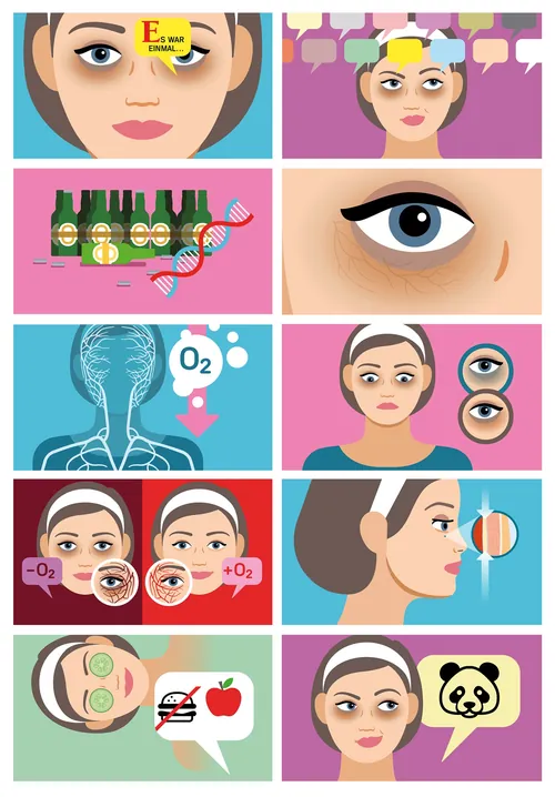 Step-by-step skin care and facial treatment illustration by Klaus Meinhardt