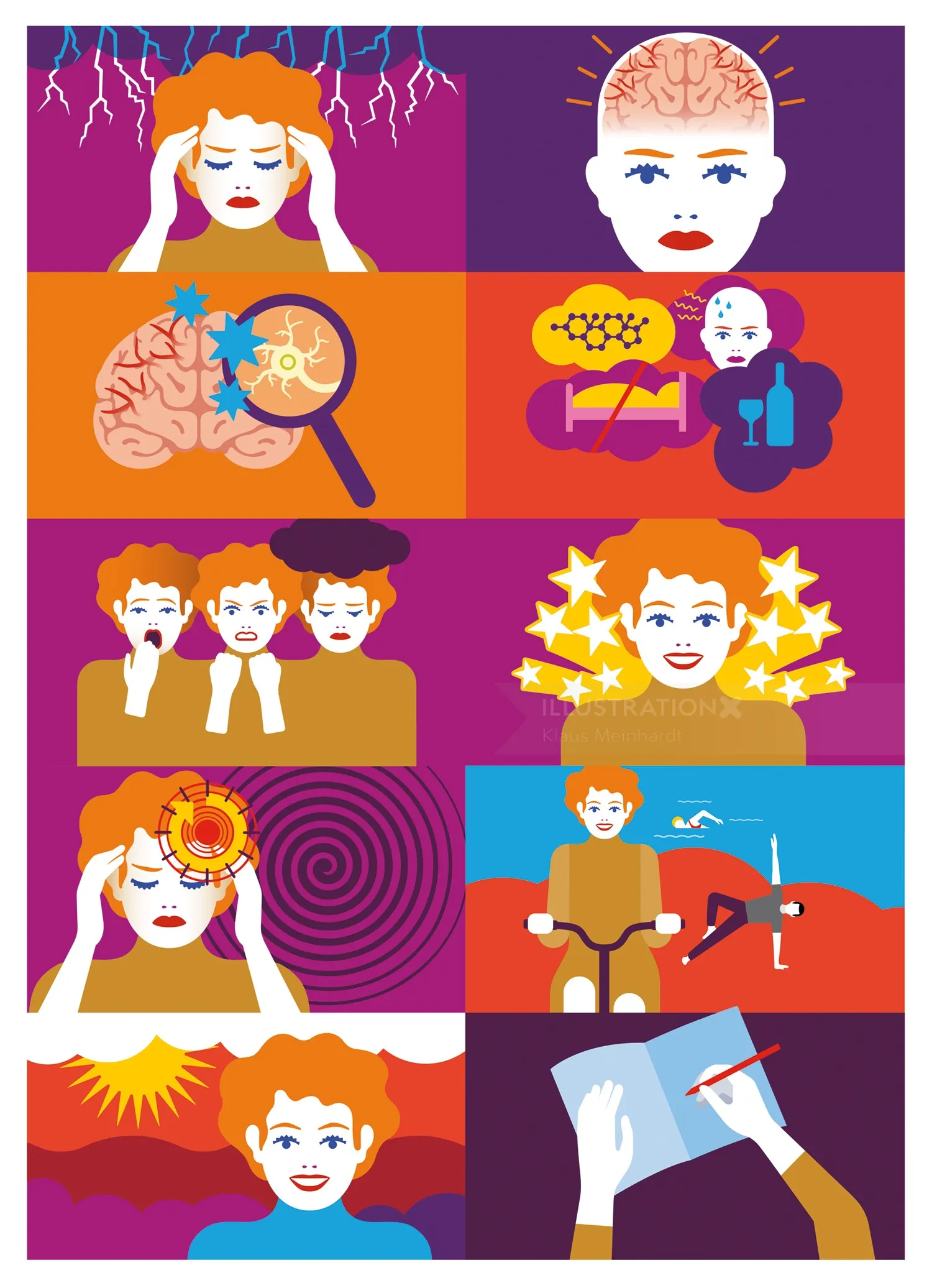 Colorful brain and emotions illustration by Klaus Meinhardt