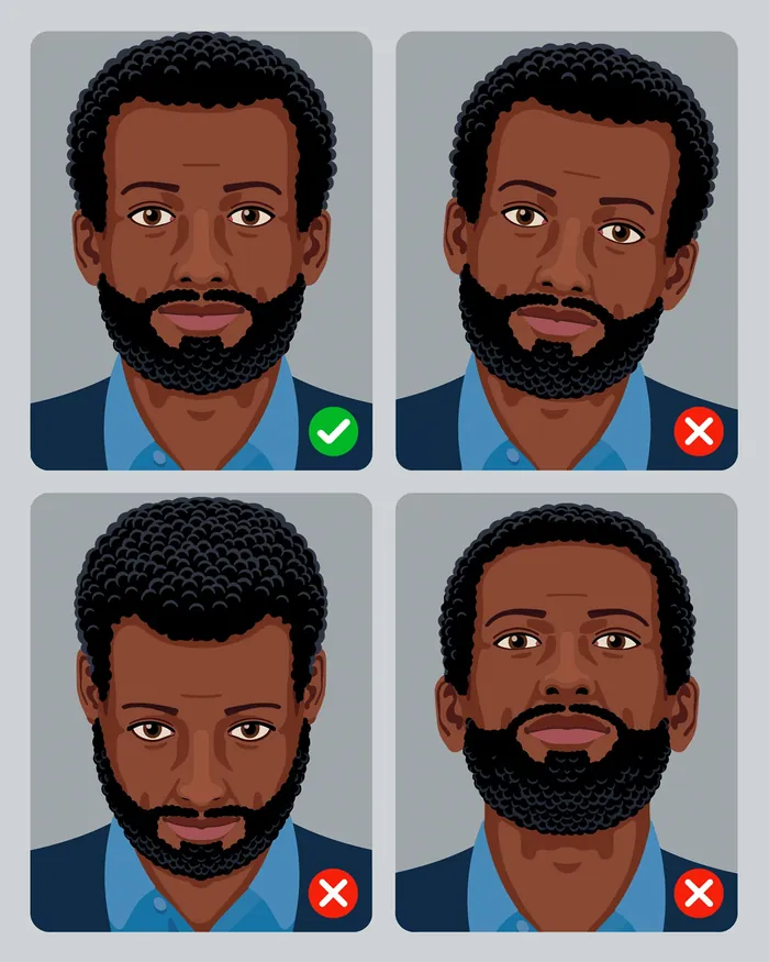 Illustration showing correct and incorrect head and eye positioning in portraits
