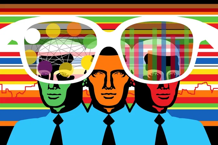 Men seen through magic glasses