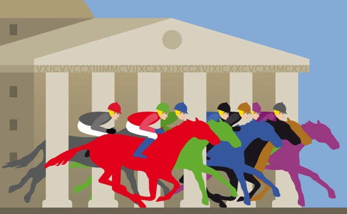Horse race illustration
