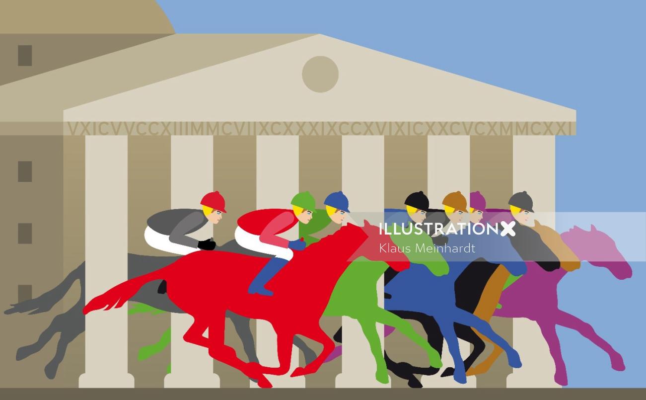 Illustration de course de chevaux
