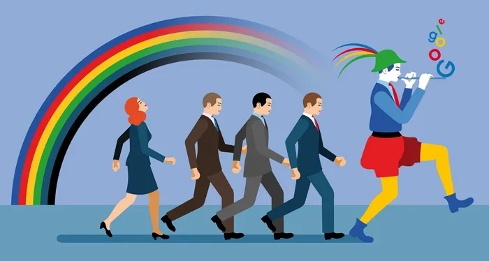 Business people following Leprechaun
