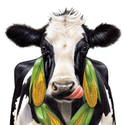 3d art of cow with corns
