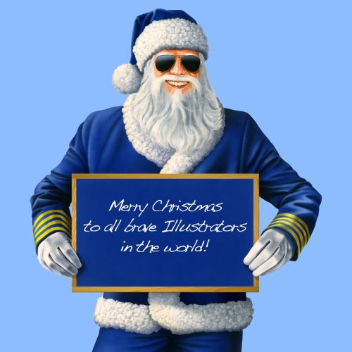 Pilot dressed in santa suit
