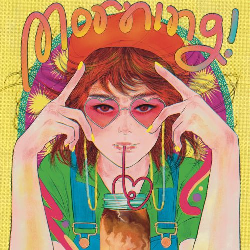 Morning coffee illustration with person sipping iced coffee by Koalanov