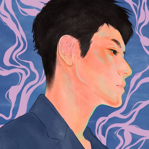 Profile portrait of a young man with black hair by Koalanov