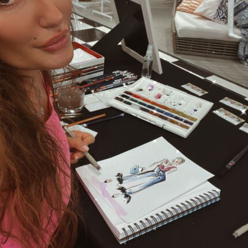 Ksenia Craven Live Event Drawing Watercolor
