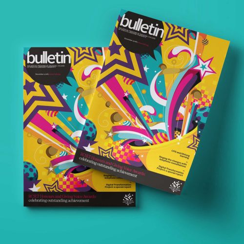 Bulletin Magazine cover illustration on Celebration Trumpet