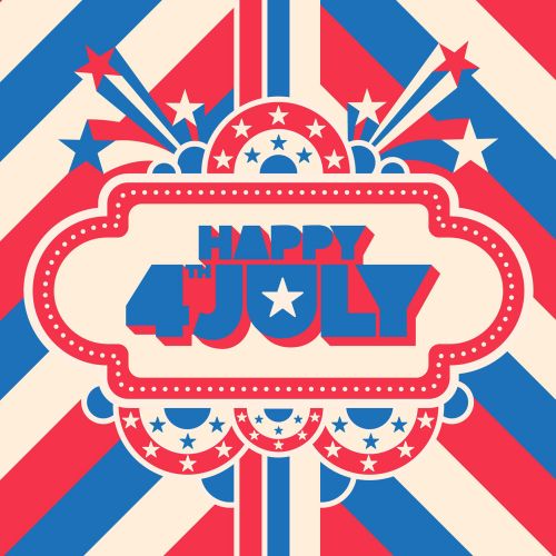 Typography art of Happy 4th July 