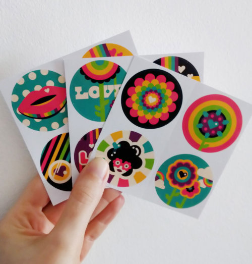 Spread a little love with some pop art stickers.