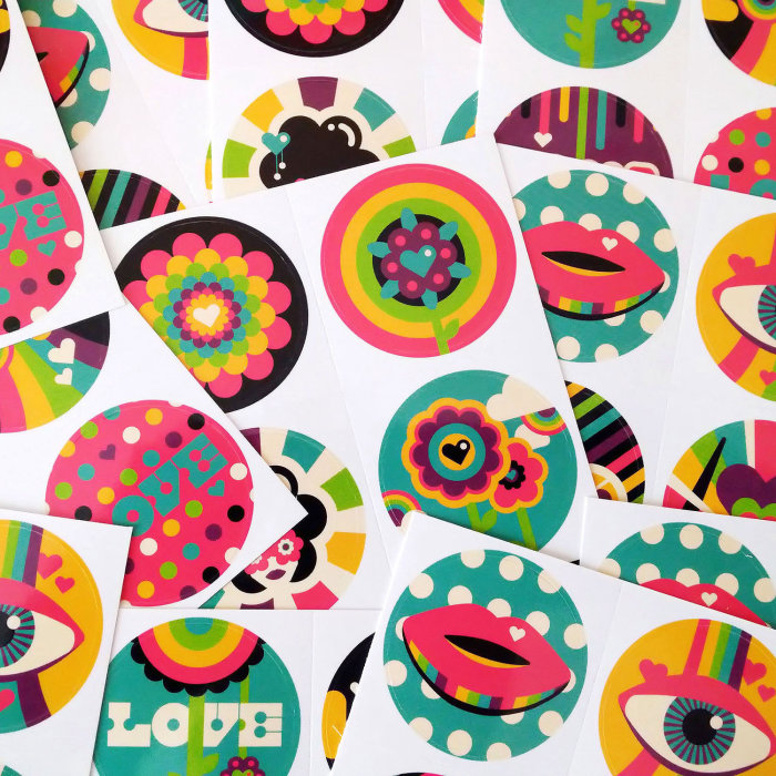 Pop illustration of stickers 