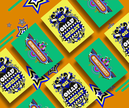 A vibrant typographic illustration design of OH OKAY GREAT.