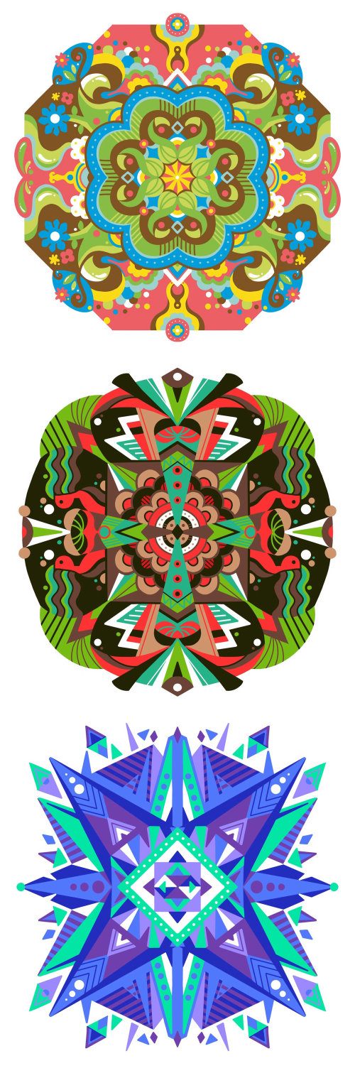 Kaleidoscope effect design in pop style