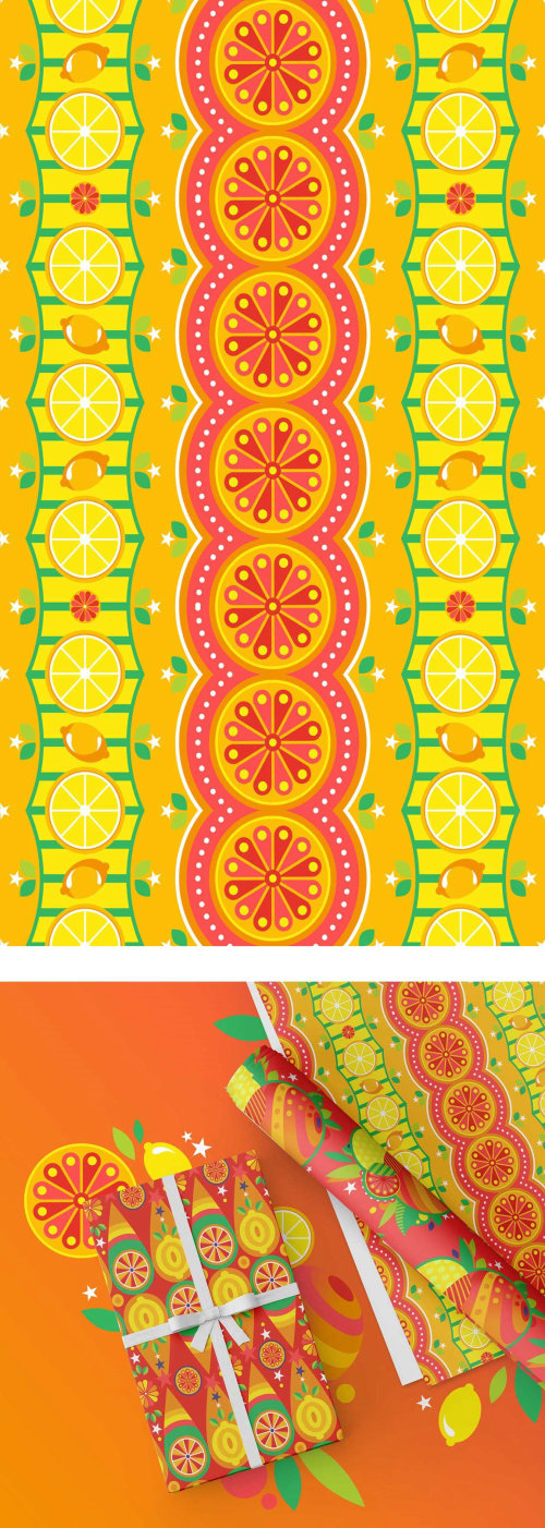 Decorative fruit pattern wrapping paper