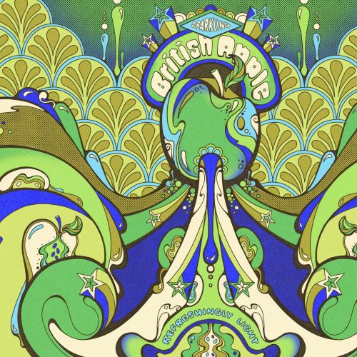 Psychedelic British Apple drink can artwork by Laura Greenan
