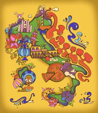Italy Decorative Map