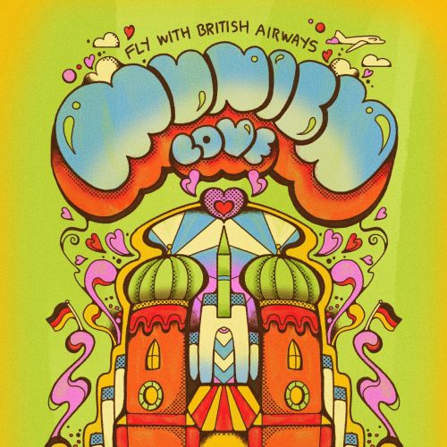 Psychedelic Munich Frauenkirche travel illustration by Laura Greenan