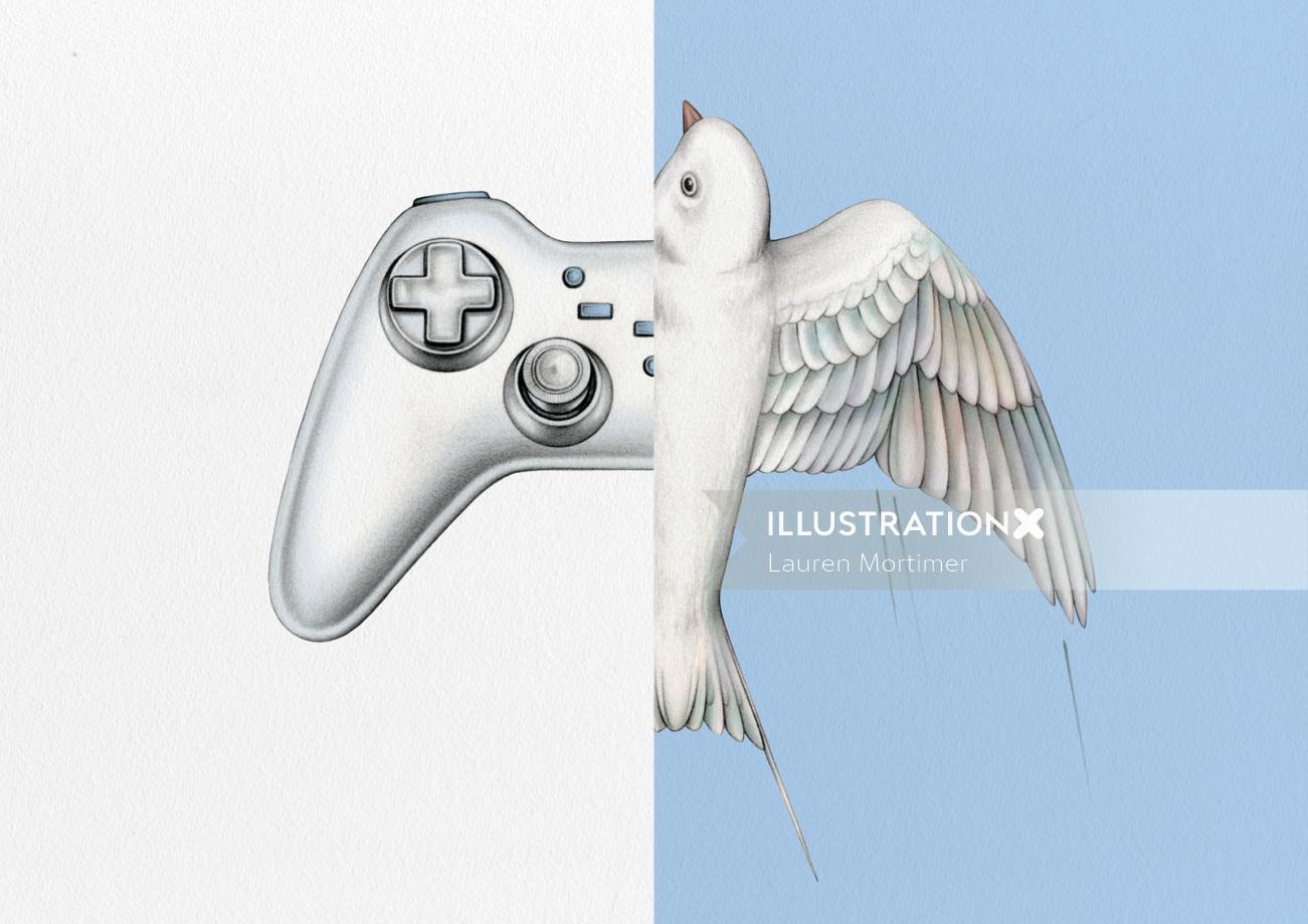 illustration of video game controller 