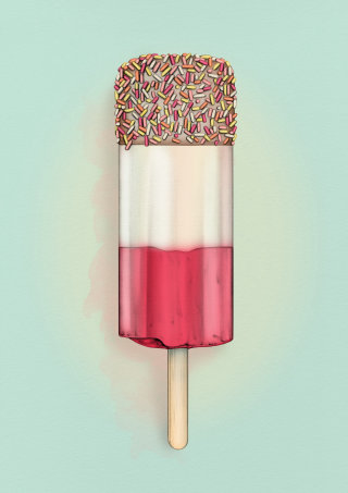 Pink fab ice lolly realistic artwork