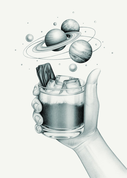 The Hitchhiker’s Guide to the Galaxy’ Cocktail illustration