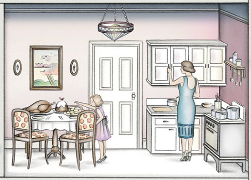 Mère et fille dans la cuisine
