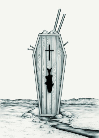 Lápiz hizo un arte de Coffin Box