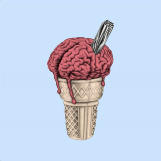 Animación gif de helado de cerebro.