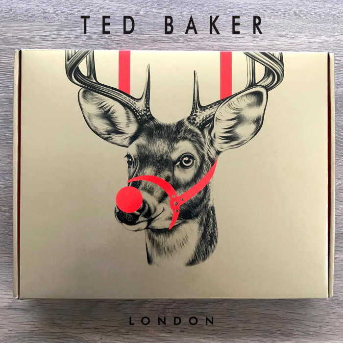 Pencil drawing of Ted Baker gift box