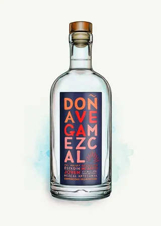 Detailed painting of Dona Vega Mezcal bottle