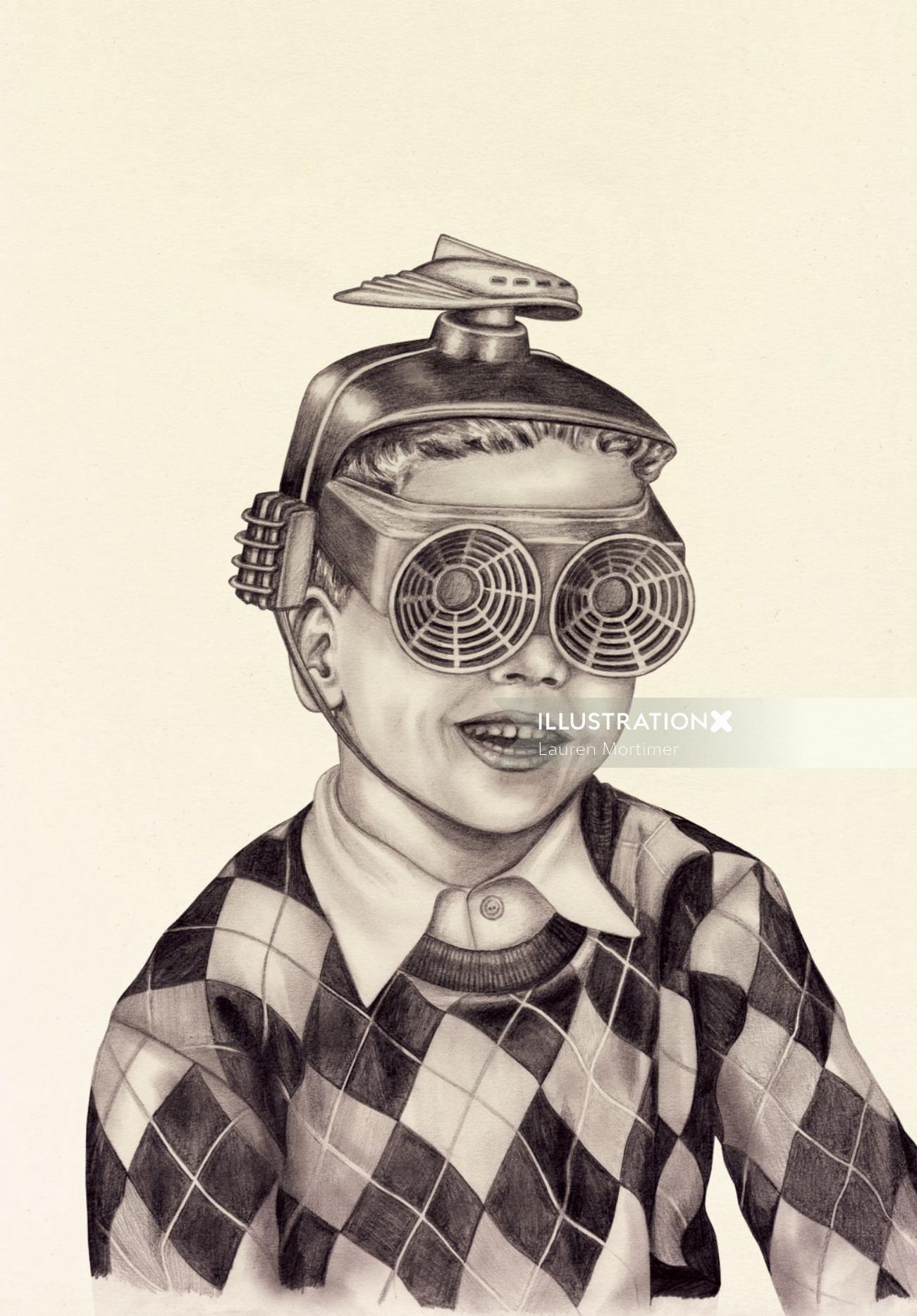 Boy with Rador goggles

