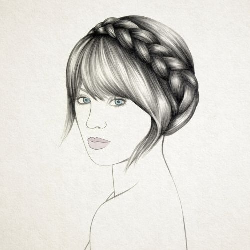 Plaited crown hair beauty illustration